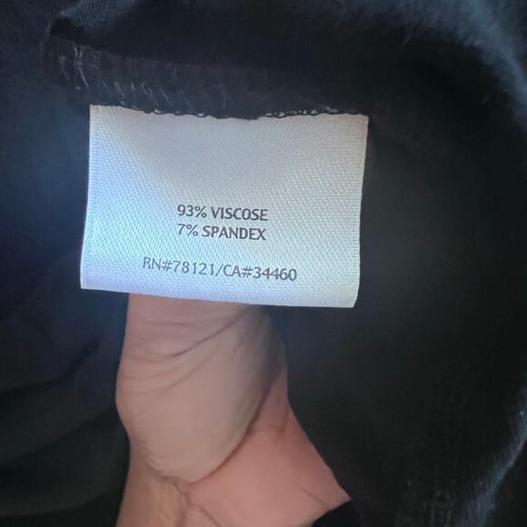 Eileen Fisher Black Jersey Long Sleeve Shift Dress size M Minimalist - Picture 4 of 6